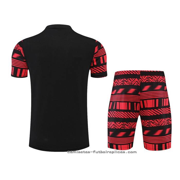 Chandal del AC Milan Manga Corta 2022-2023 Negro - Pantalon Corto